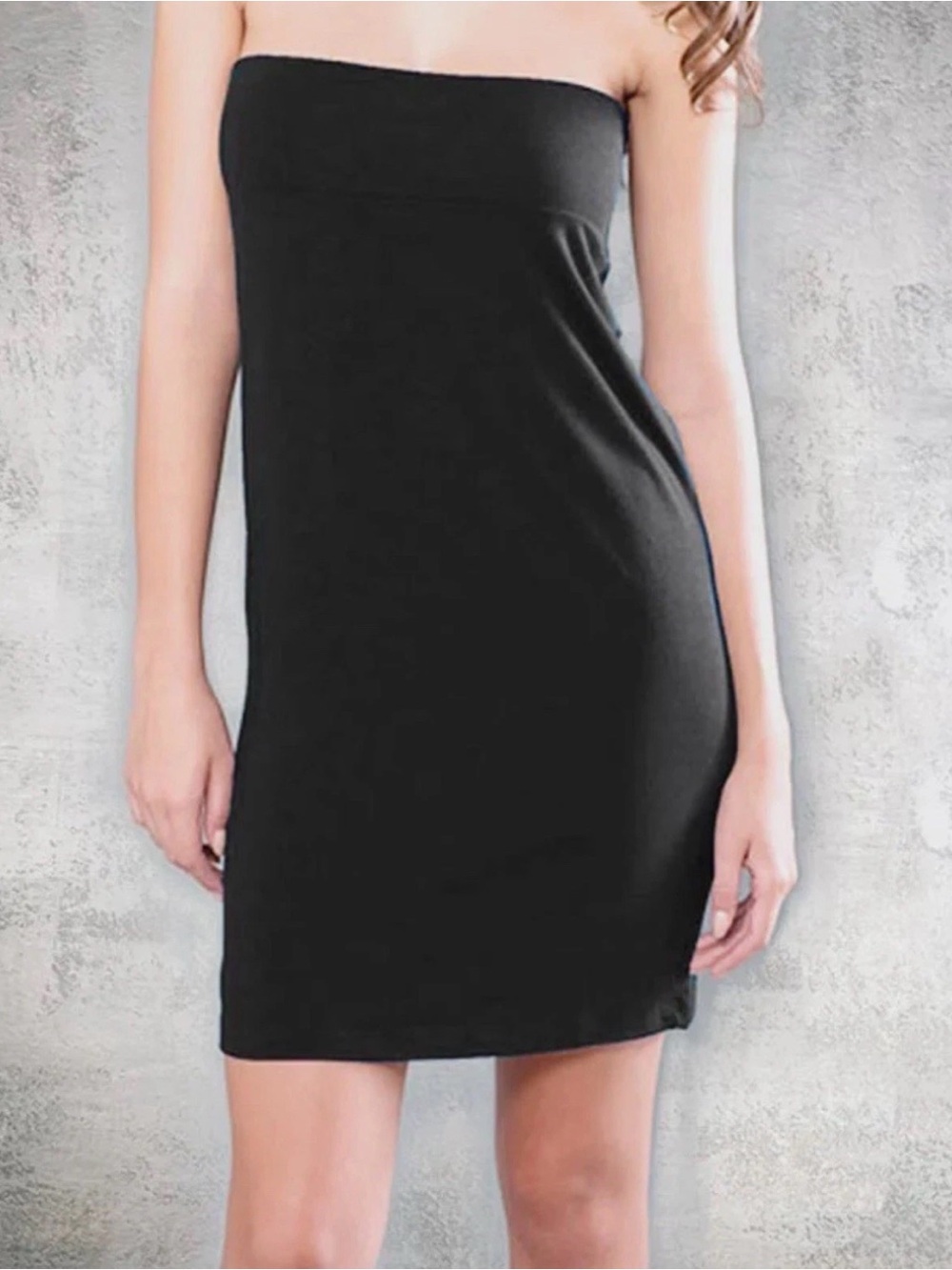 American Apparel Black Tube Dress with Branded Waistband